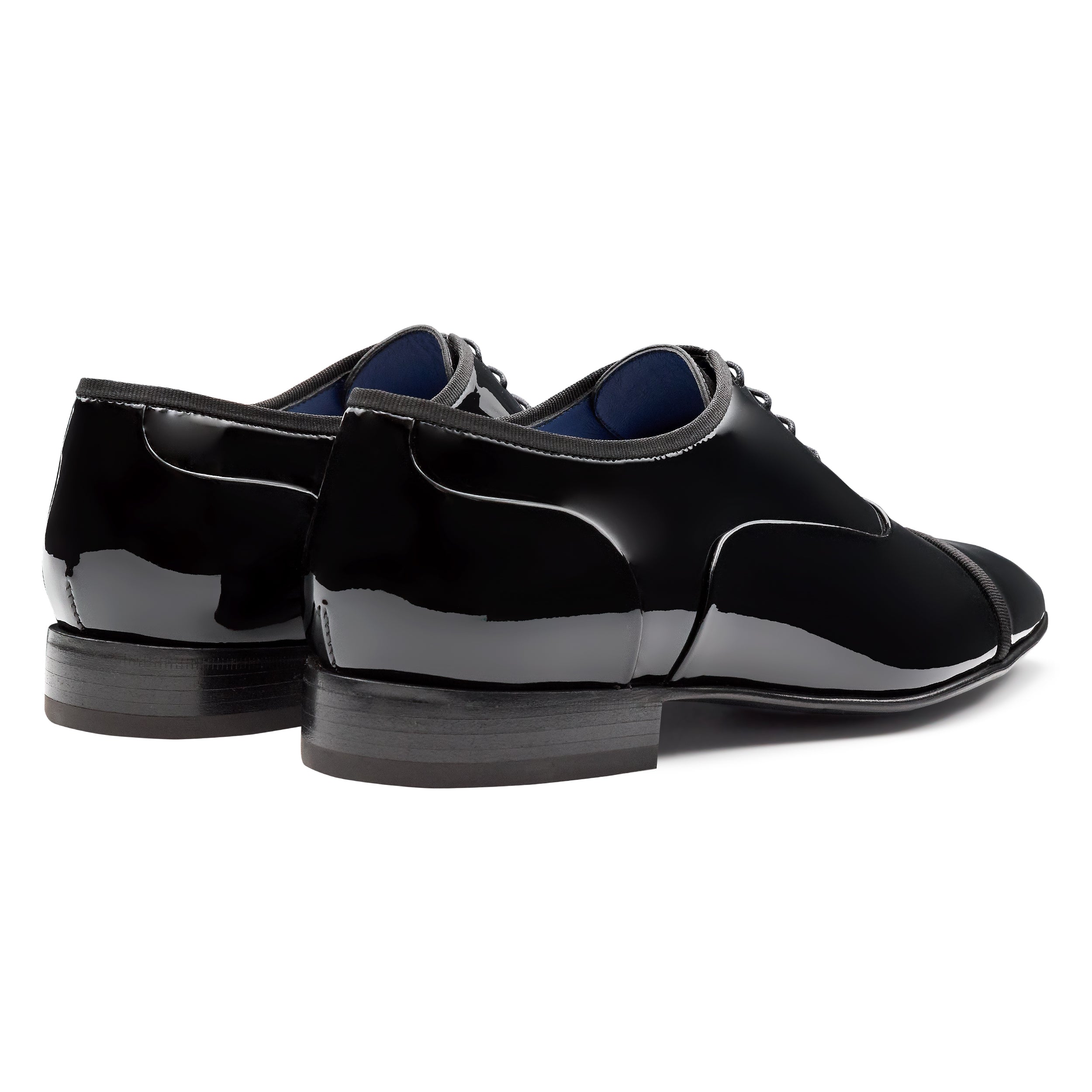 Zapatos oxford de charol con puntera para caballero