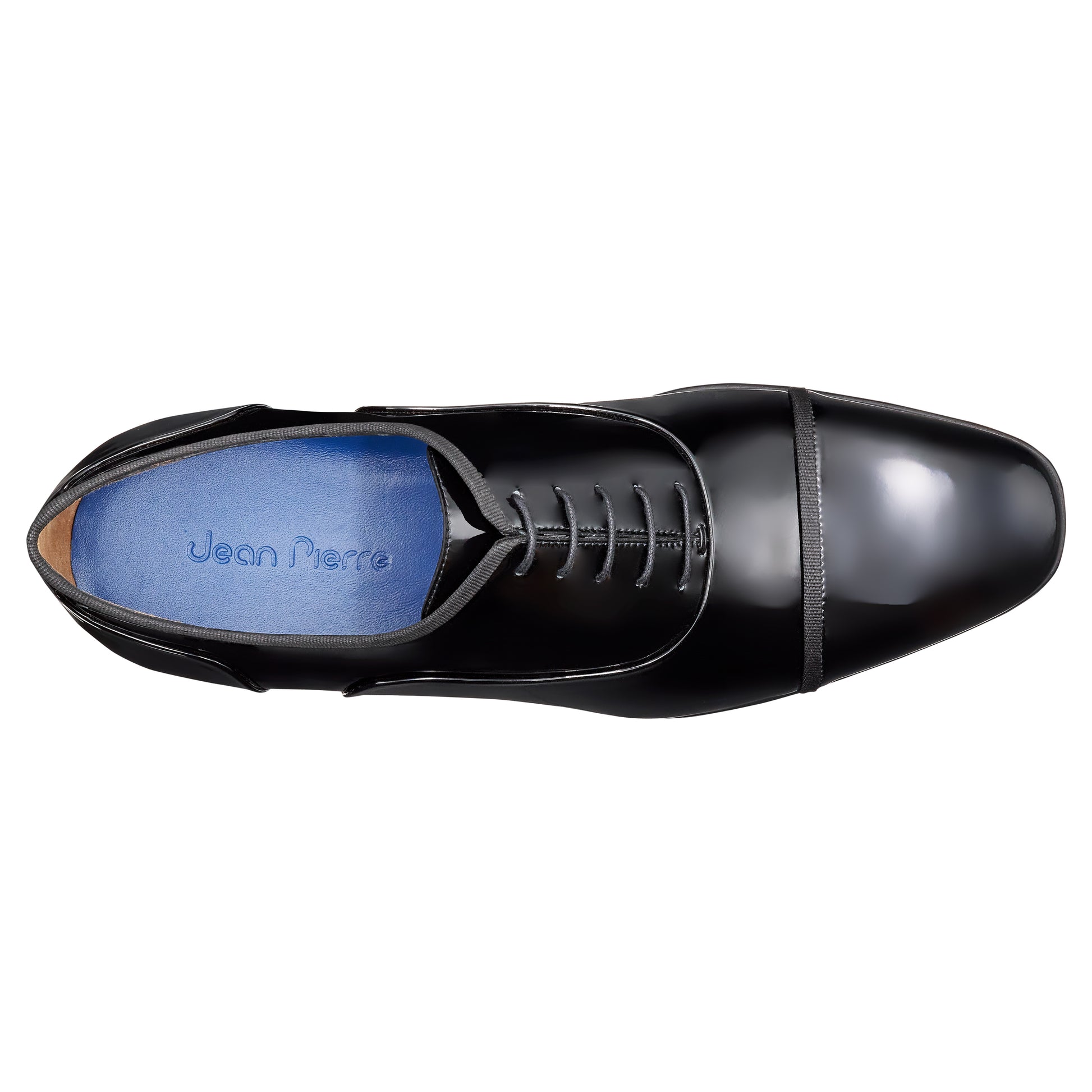 Zapatos oxford de charol con puntera para caballero