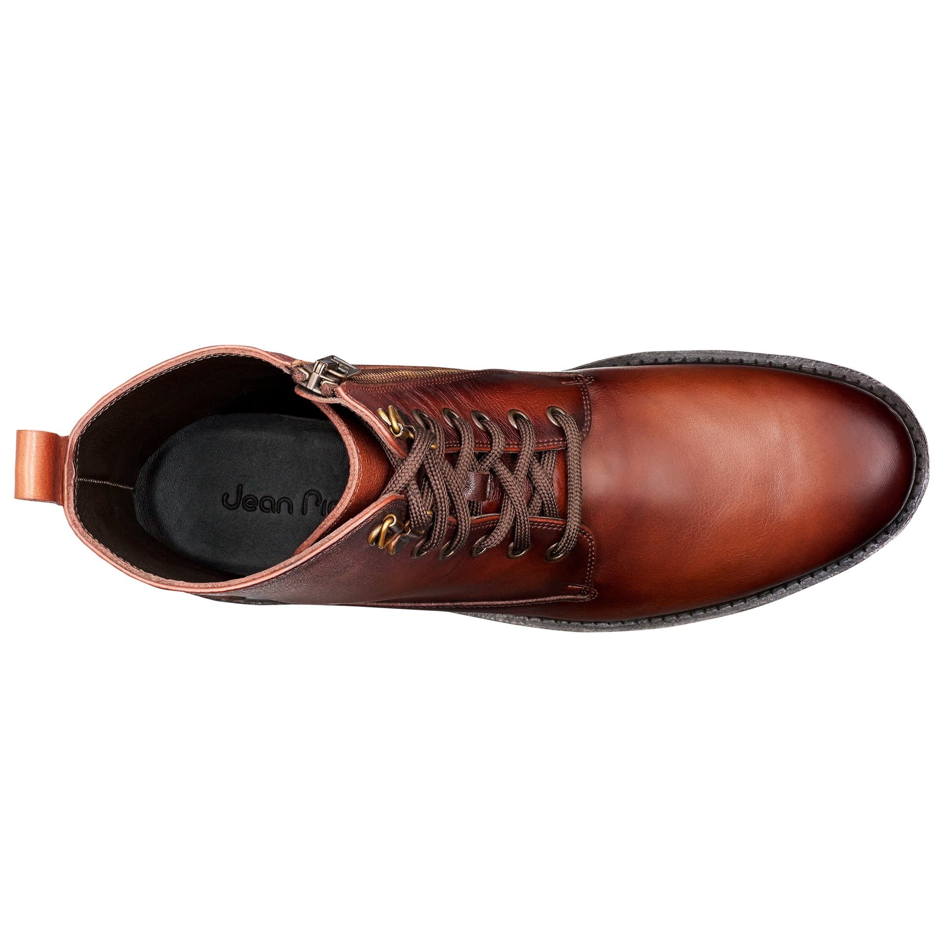 Botines de piel pintados a mano con agujetas y suela track para caballero