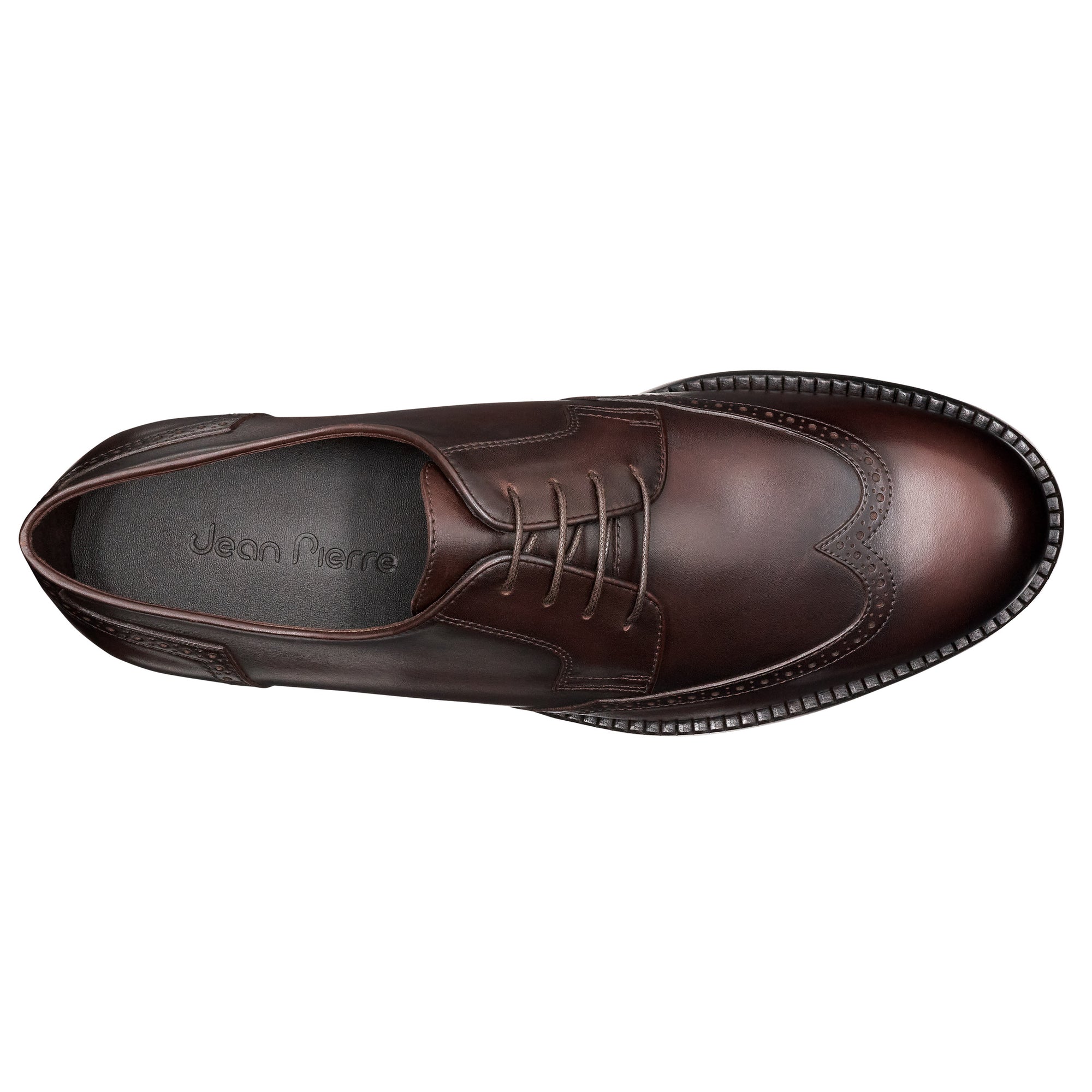 Zapatos formales de piel estilo derby semi perforados para caballero