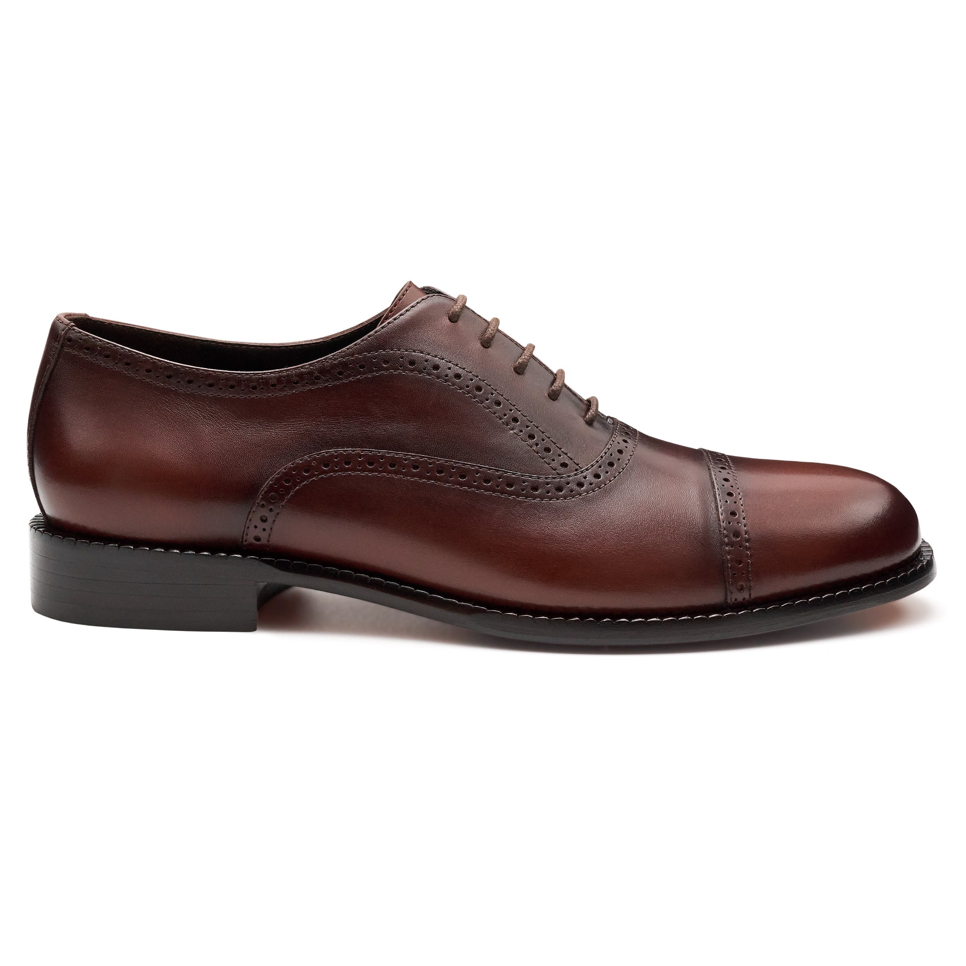 Zapatos formales de piel estilo oxford semi perforados para caballero