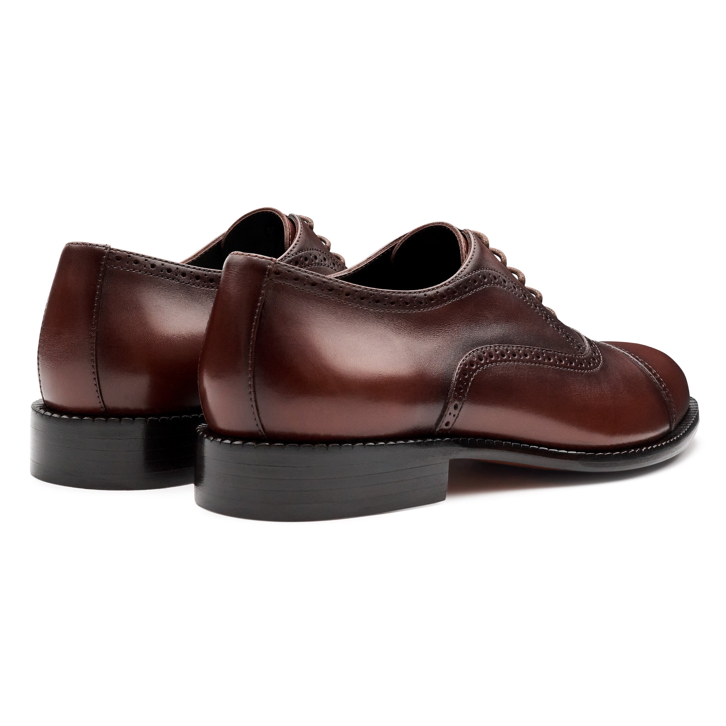 Zapatos formales de piel estilo oxford semi perforados para caballero