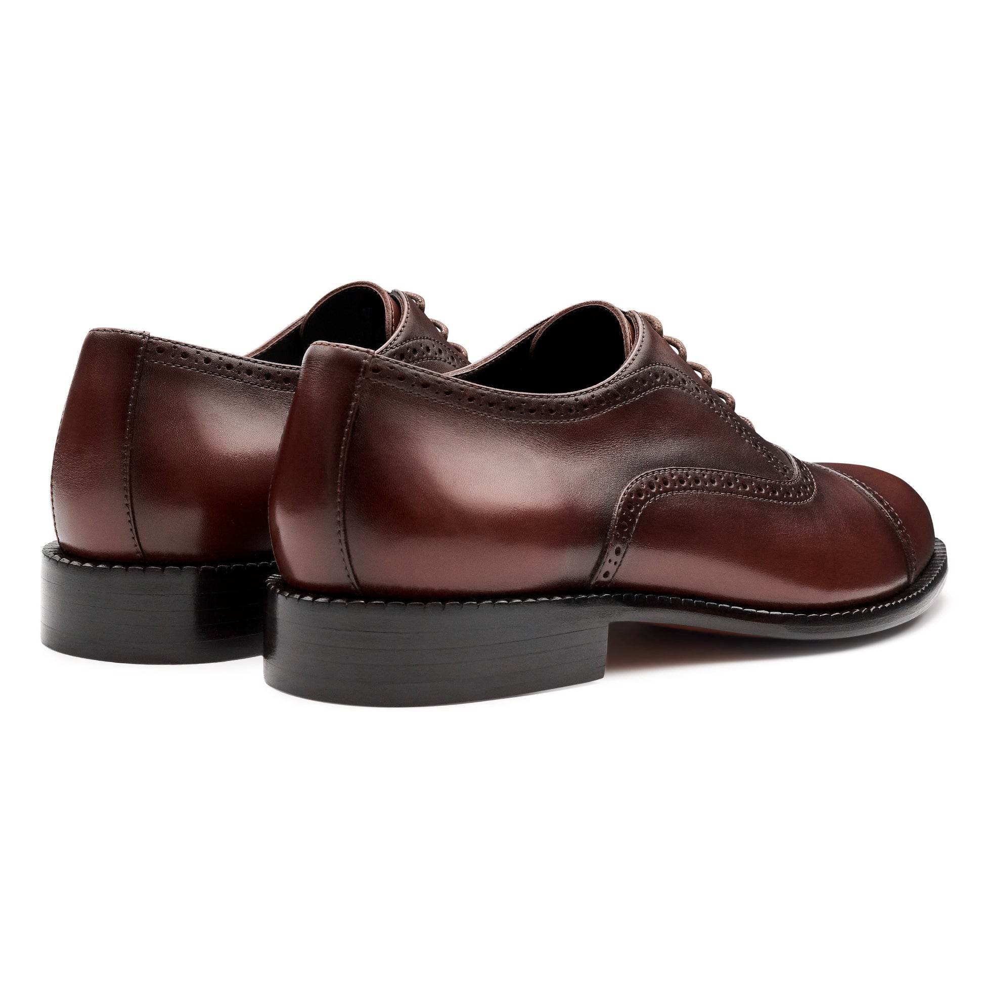 Zapatos formales de piel estilo oxford semi perforados para caballero