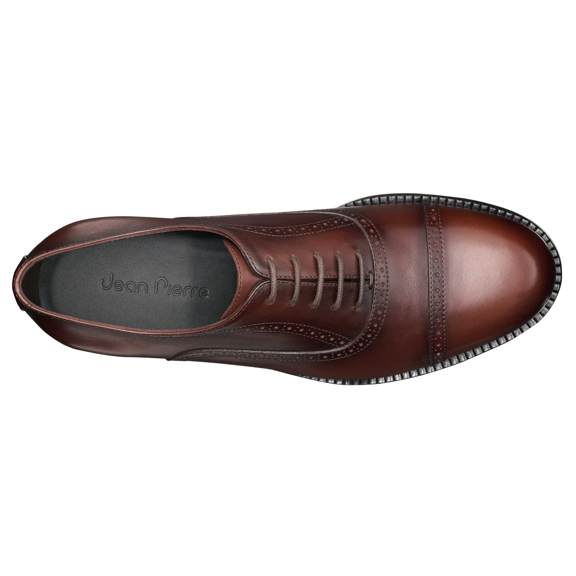 Zapatos formales de piel estilo oxford semi perforados para caballero