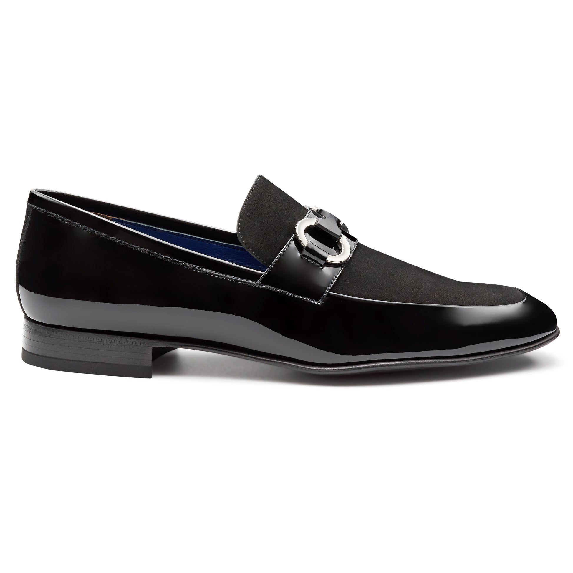 Mocasines de gala en charol con hebilla para caballero