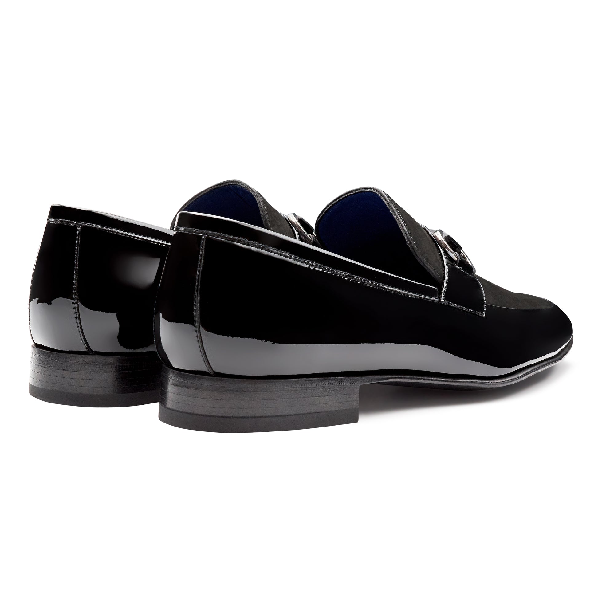 Mocasines de gala en charol con hebilla para caballero