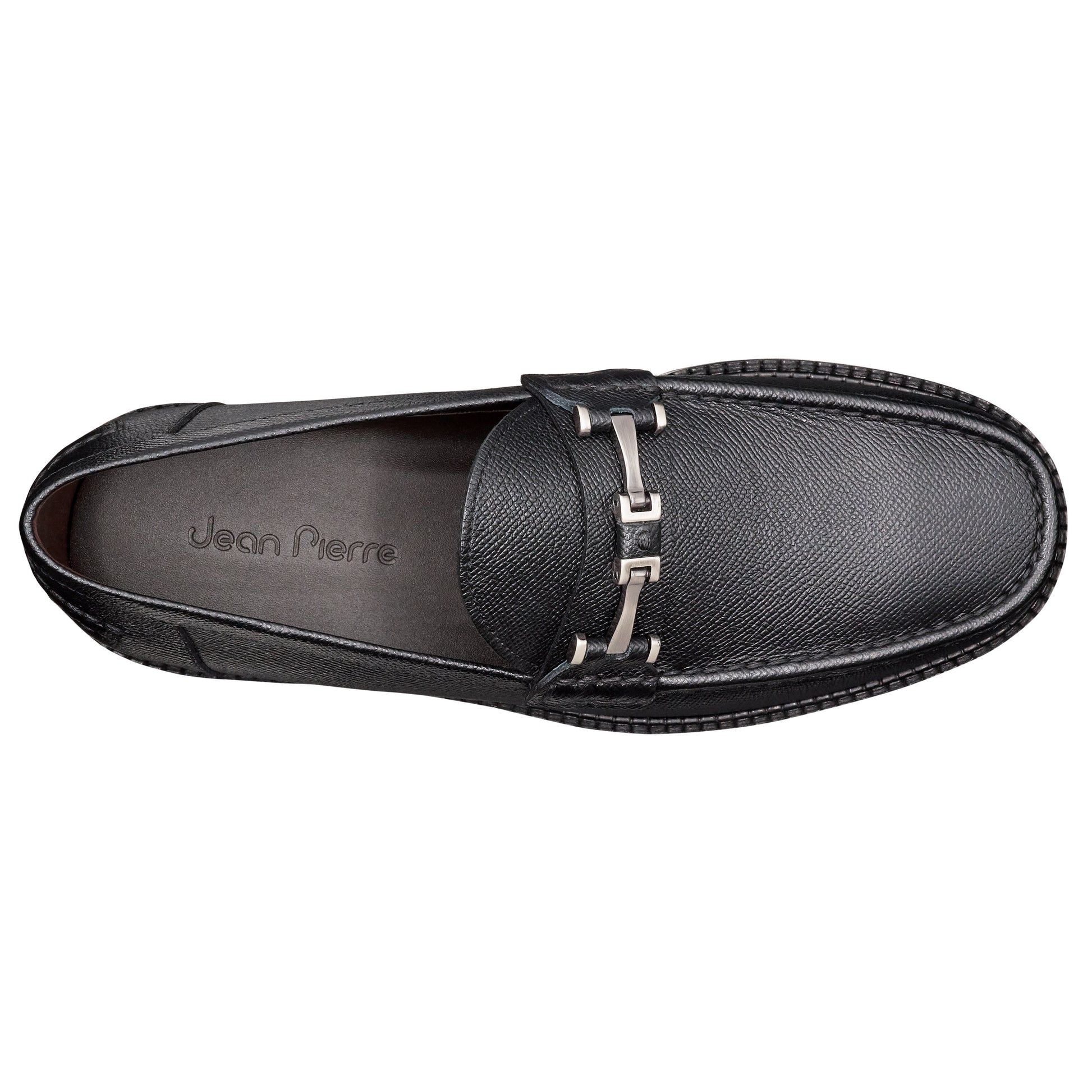 Mocasines de piel con hebilla y suela track para caballero