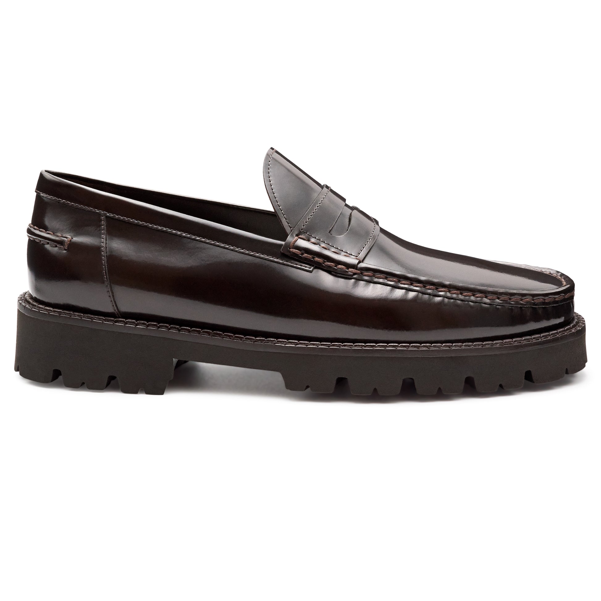 Mocasines de piel estilo penny con suela track para caballero