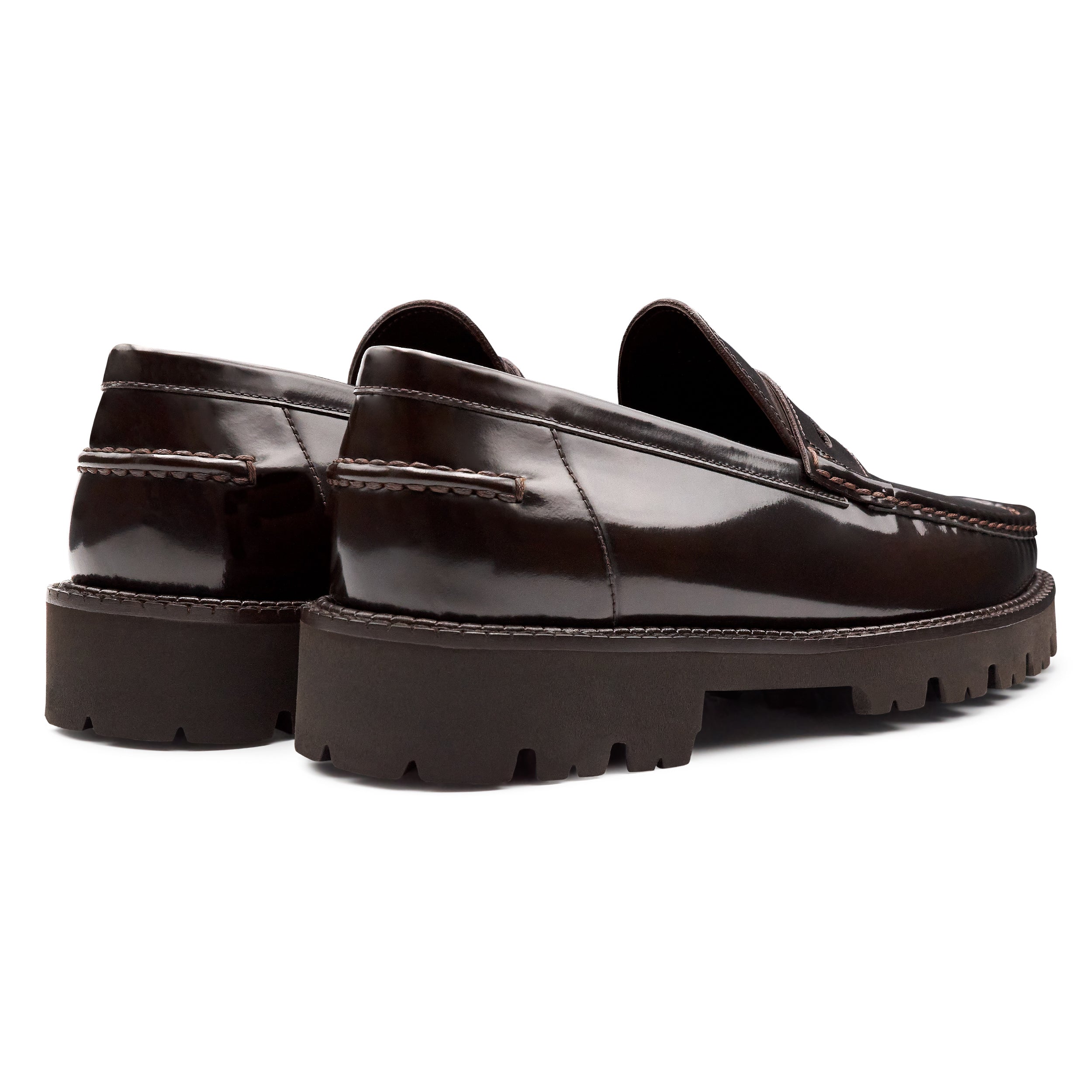 Mocasines de piel estilo penny con suela track para caballero