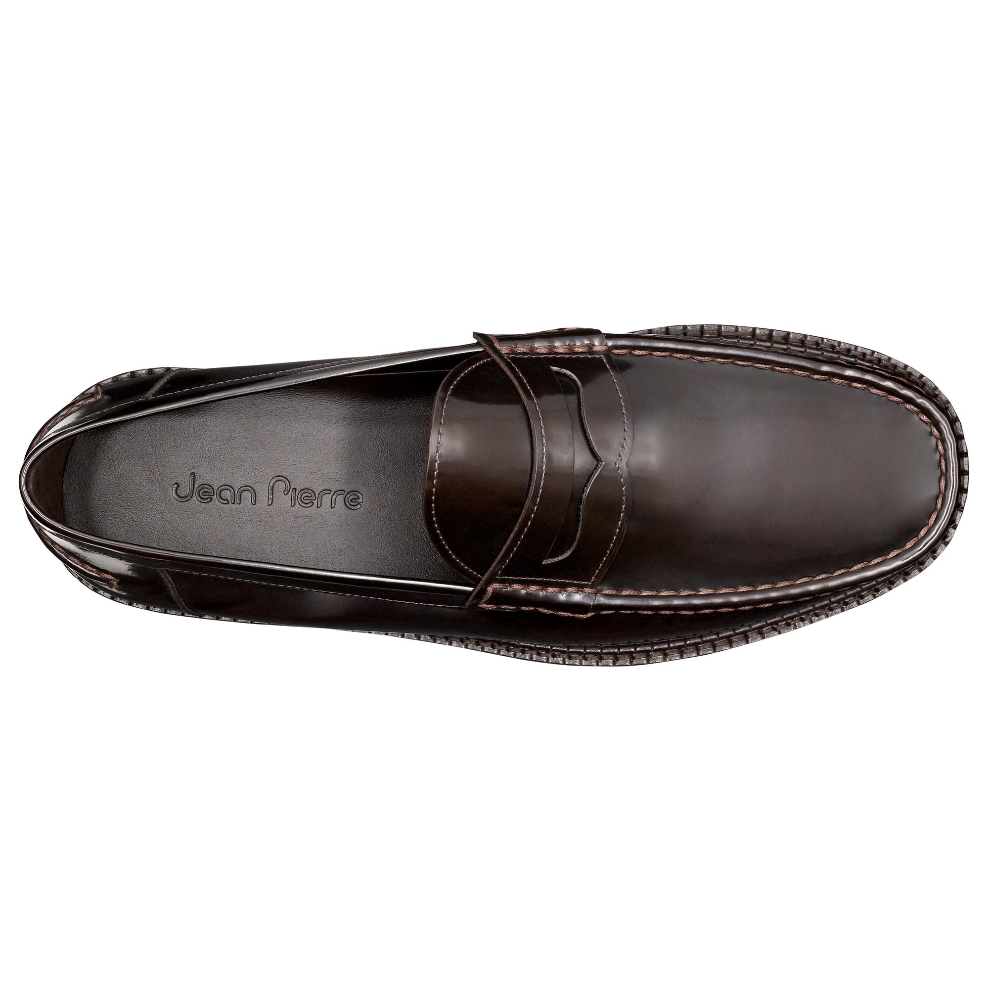 Mocasines de piel estilo penny con suela track para caballero