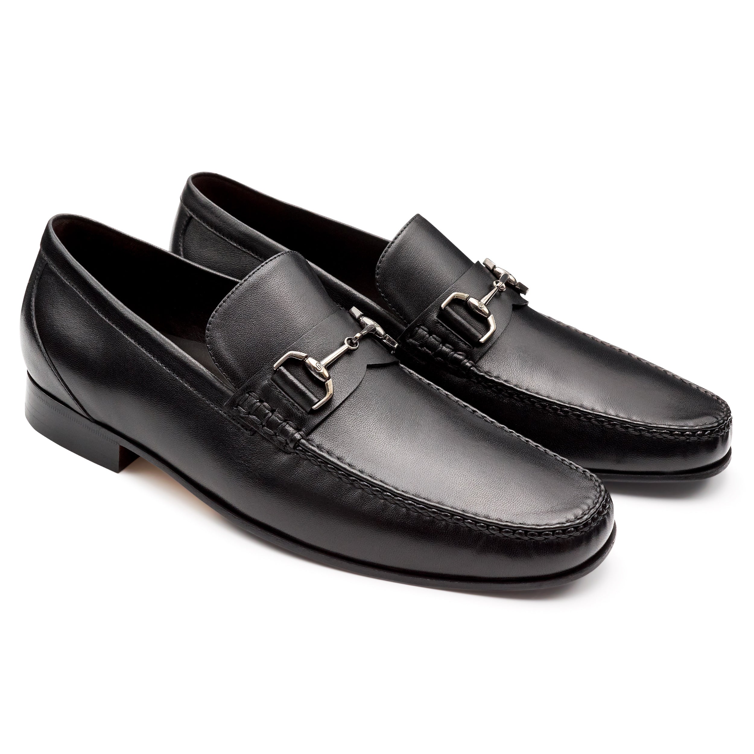 Mocasines clásicos de piel con hebilla para hombre