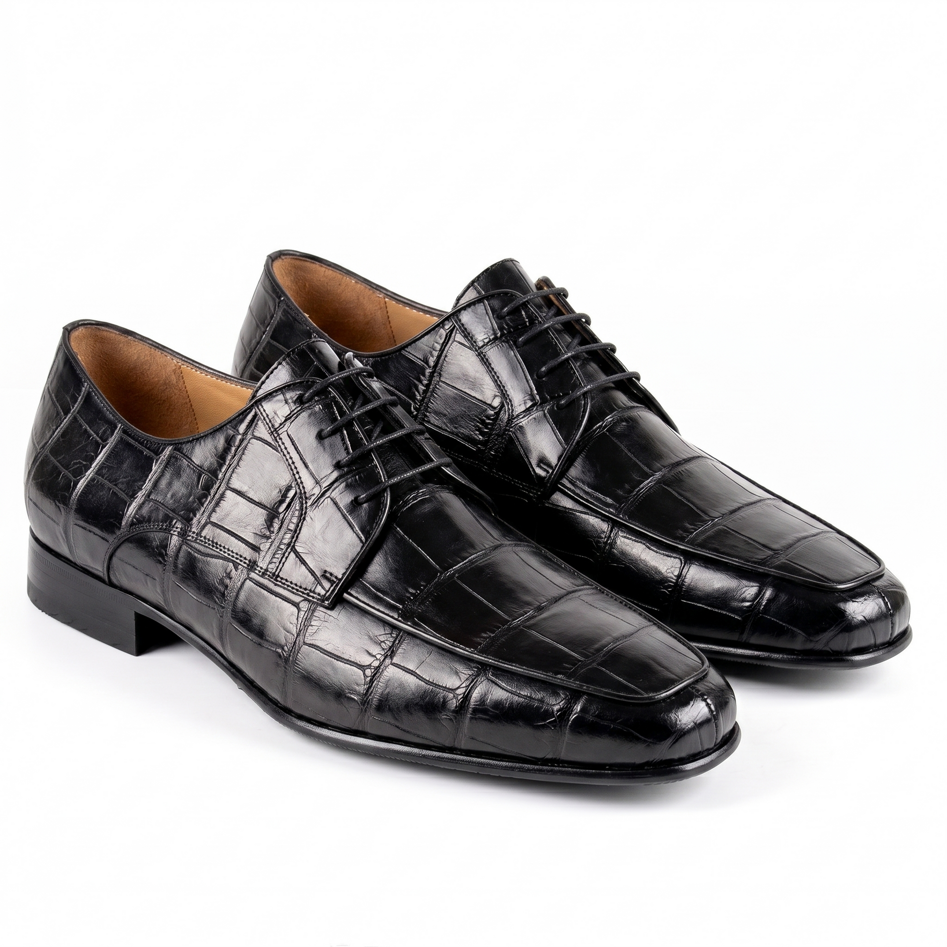 Zapatos derby de cola de cocodrilo para caballero