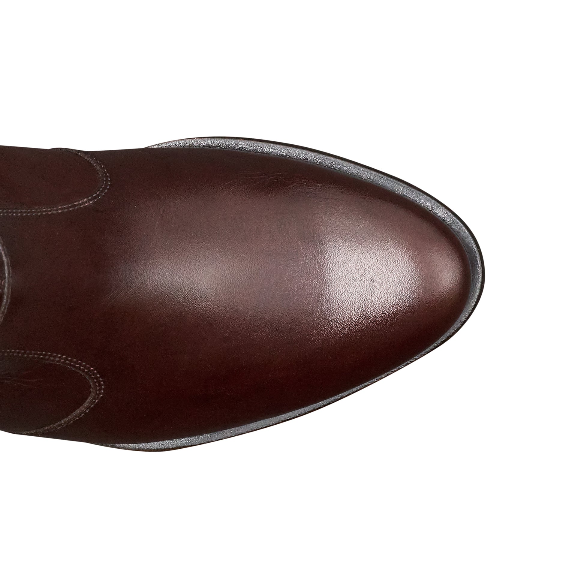 Botines de piel con aplicaciones metálicas y herraje para mujer café