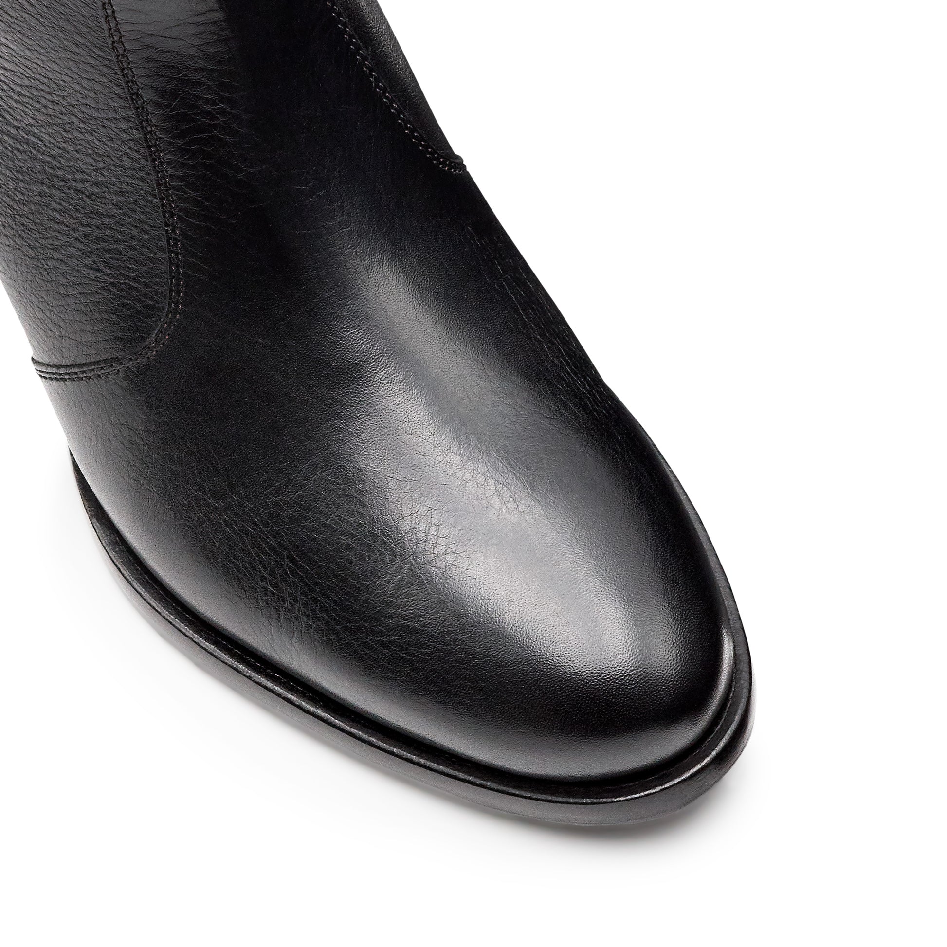 Botines de piel con aplicaciones metálicas y herraje para mujer negro