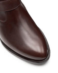 Botines de piel con hebilla doble lateral para mujer