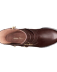 Botines de piel con hebilla doble lateral para mujer