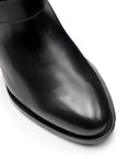 Botas altas de piel y gamuza con tacón bajo para mujer