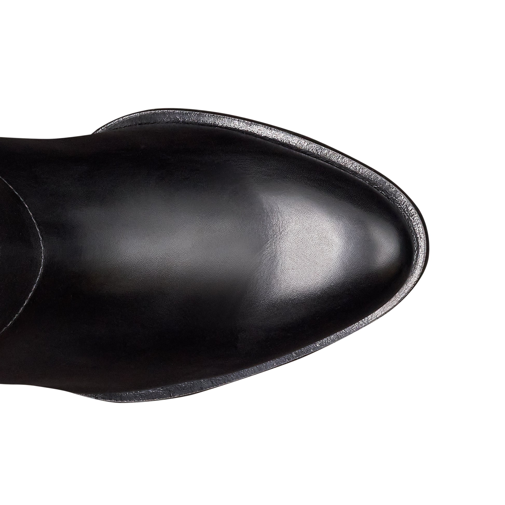 Botas altas de piel y gamuza con tacón bajo para mujer