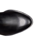 Botas altas de piel y gamuza con tacón bajo para mujer