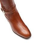 Botas altas de gamuza  con hebilla lateral de tacón bajo para mujer