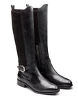 Botas altas de gamuza  con hebilla lateral de tacón bajo para mujer