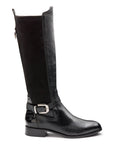 Botas altas de gamuza  con hebilla lateral de tacón bajo para mujer