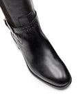 Botas altas de gamuza  con hebilla lateral de tacón bajo para mujer