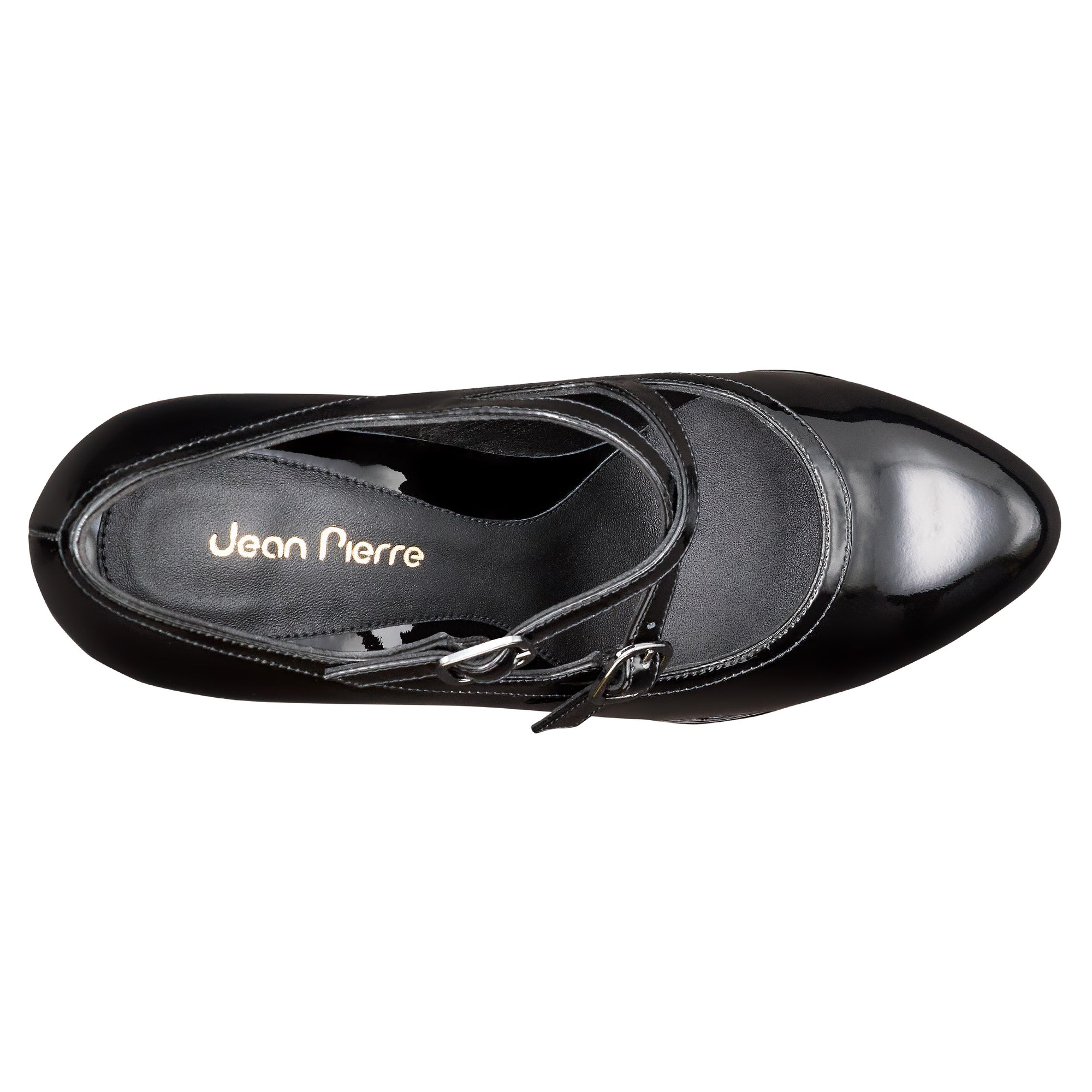 Zapatillas estilo Mary Jane de charol con correa ajustable doble  para dama