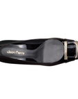 Zapatillas de charol con broche metálico negro
