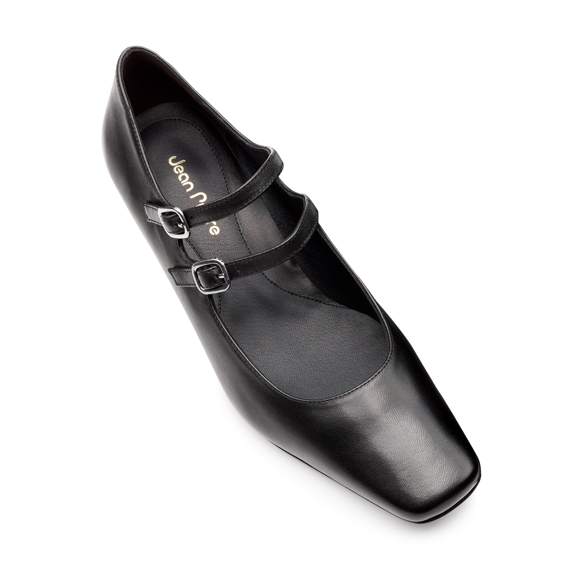 Zapatillas de piel con doble correa ajustable para dama