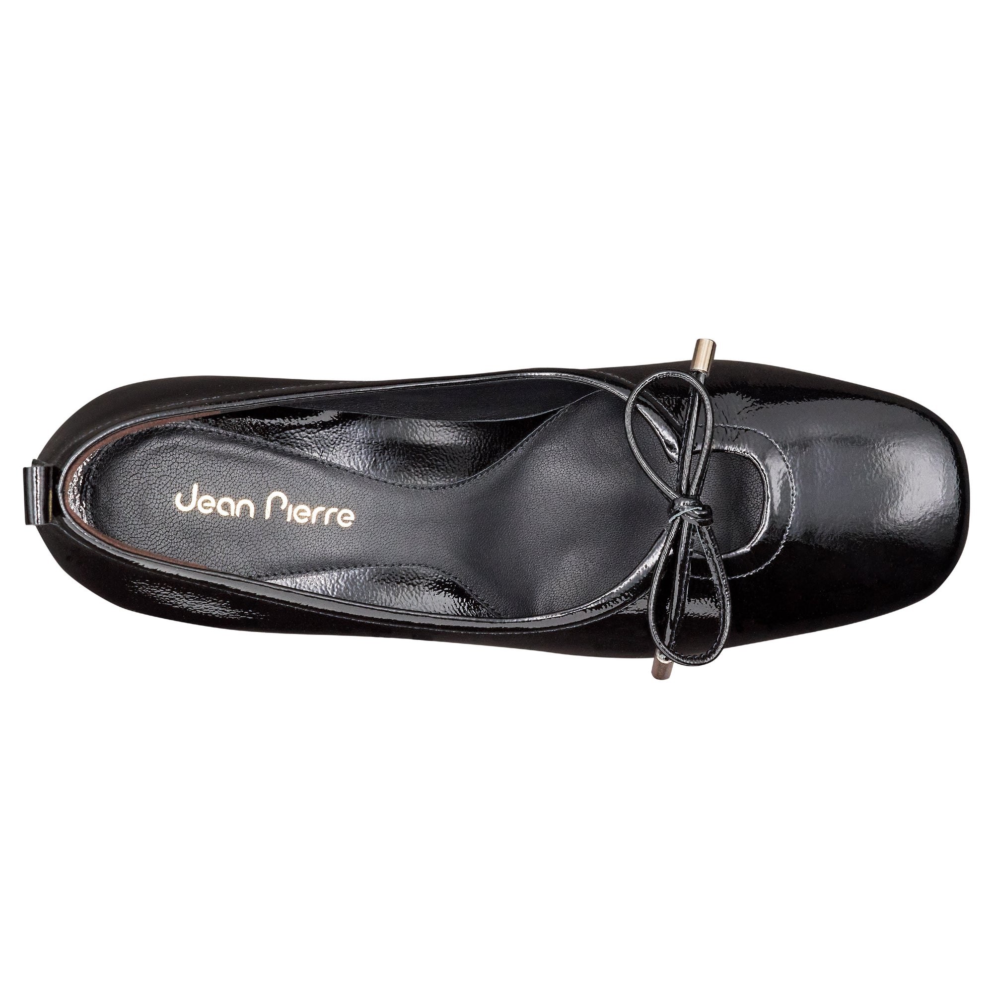 Zapatillas de charol de tacón bajo y cordones ajustables para dama