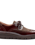 Zapatos derby de charol y ante con suela confort para dama