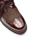 Zapatos derby de charol y ante con suela confort para dama