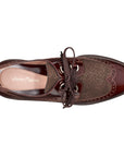 Zapatos derby de charol y ante con suela confort para dama