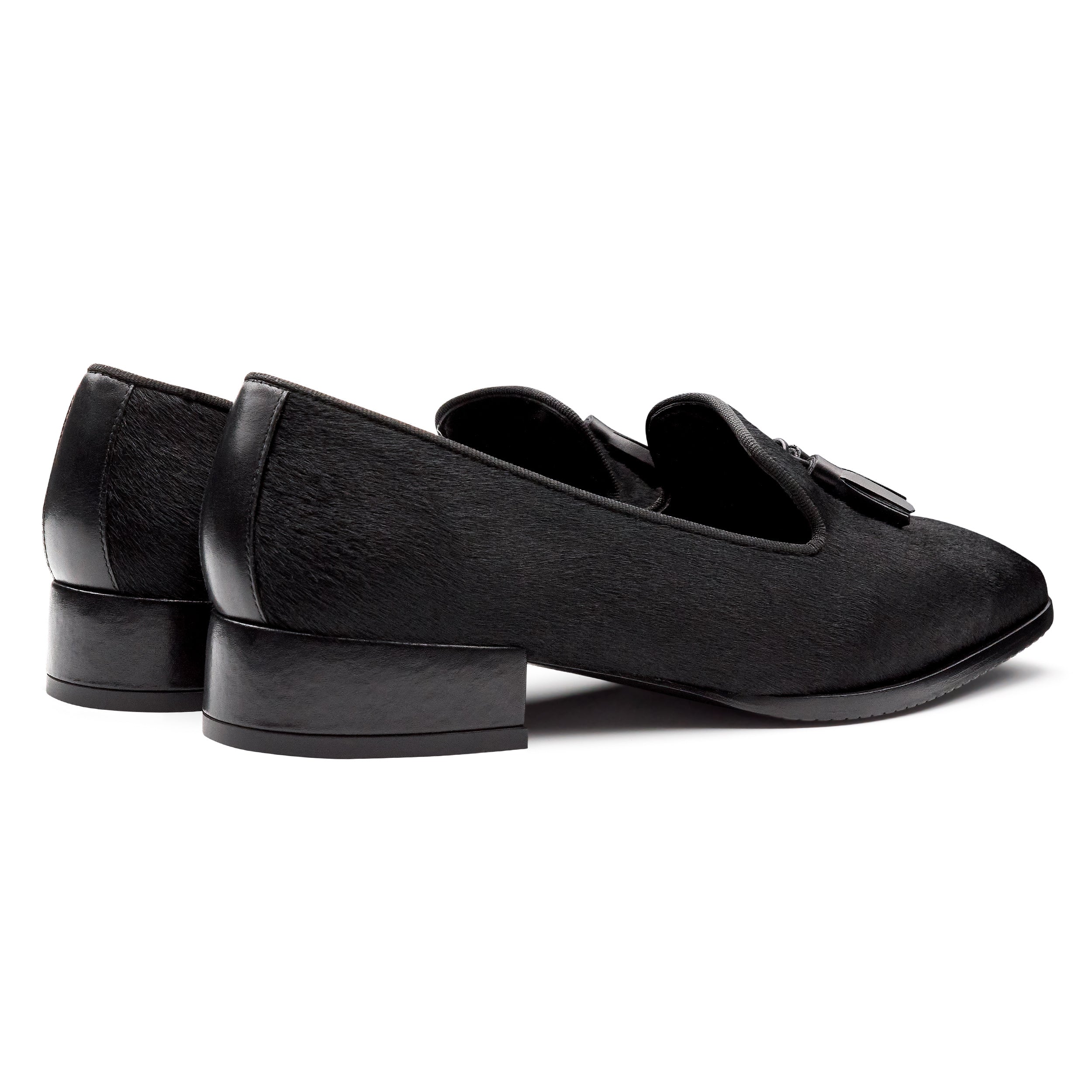 Mocasines confortables con acabado en pelo natural de becerro para dama