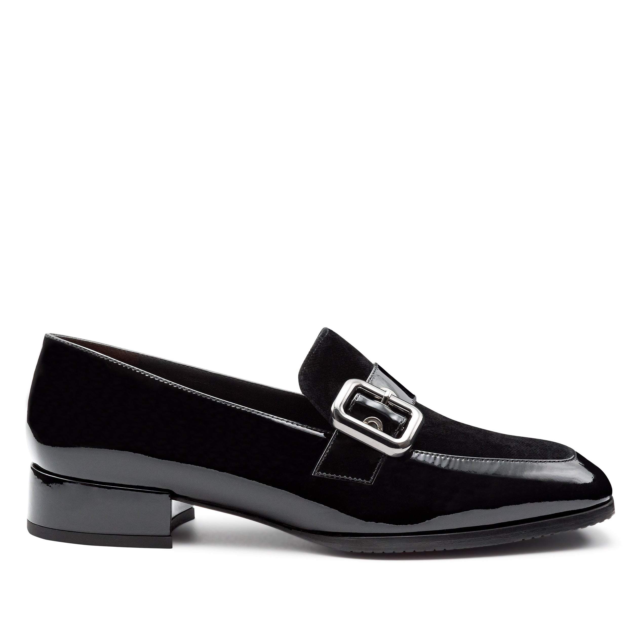 Mocasines de charol estilo monk trap para dama