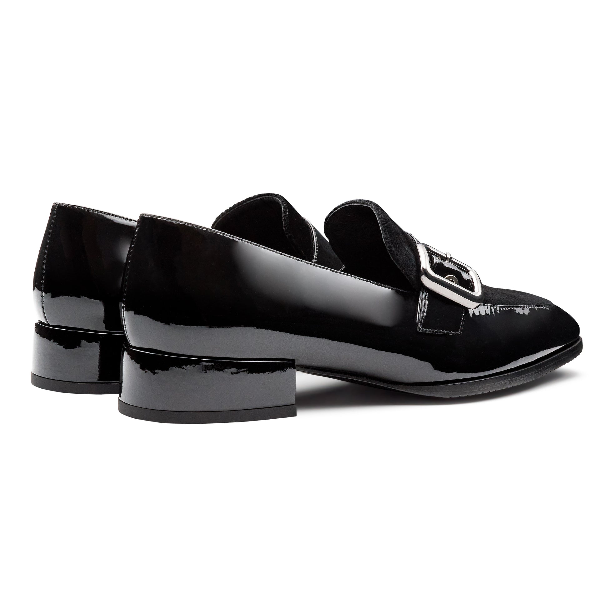 Mocasines de charol estilo monk trap para dama