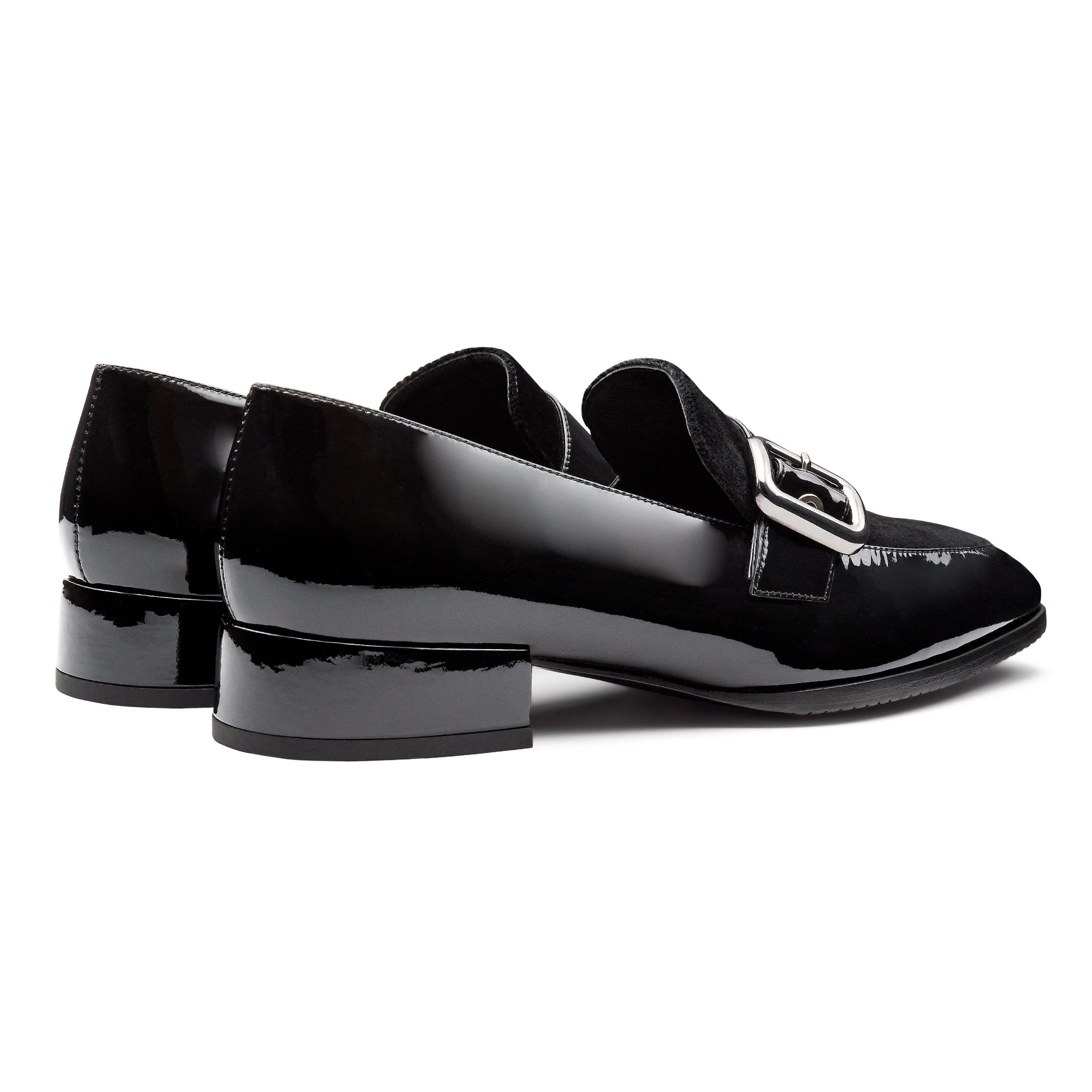 Mocasines de charol estilo monk trap para dama