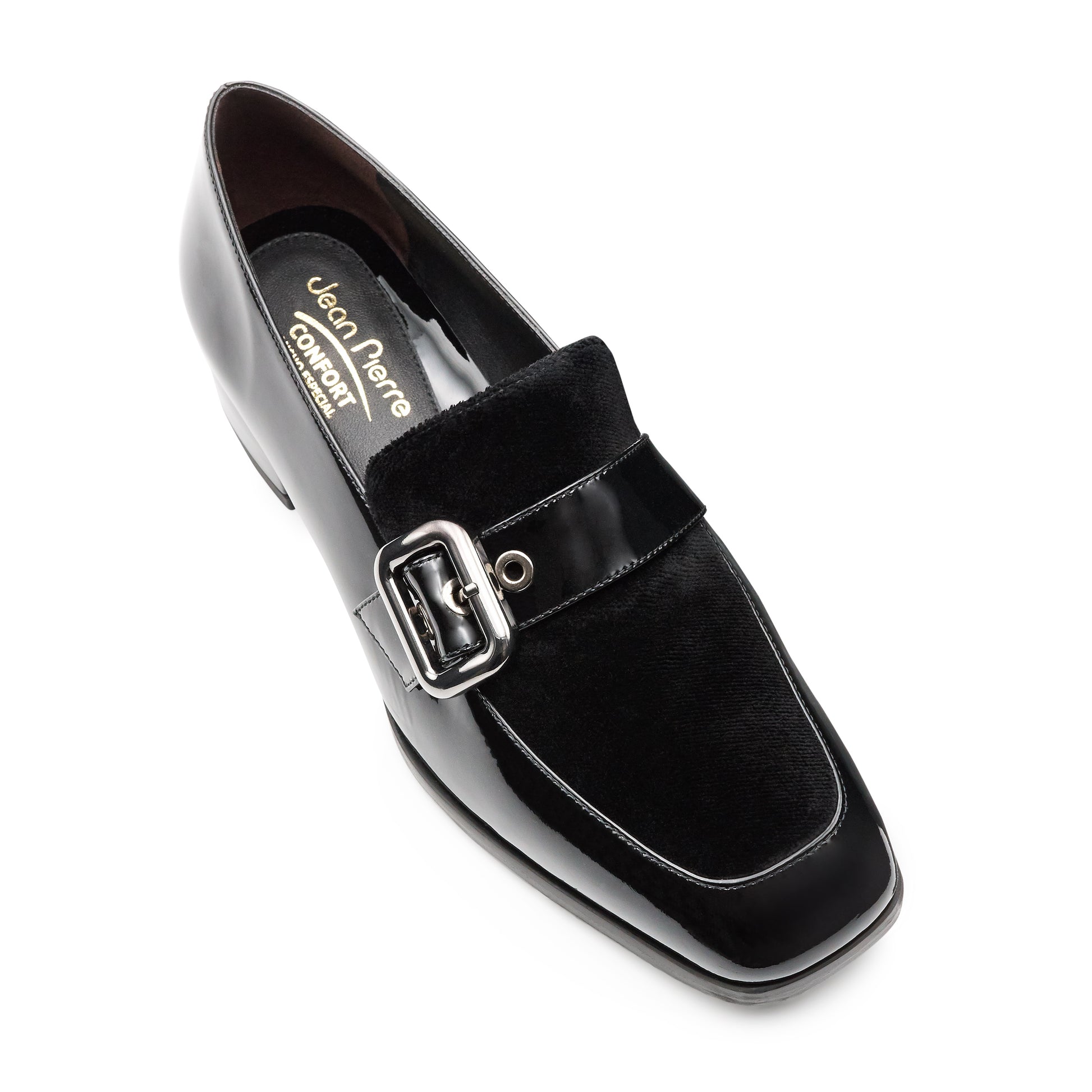 Mocasines de charol estilo monk trap para dama