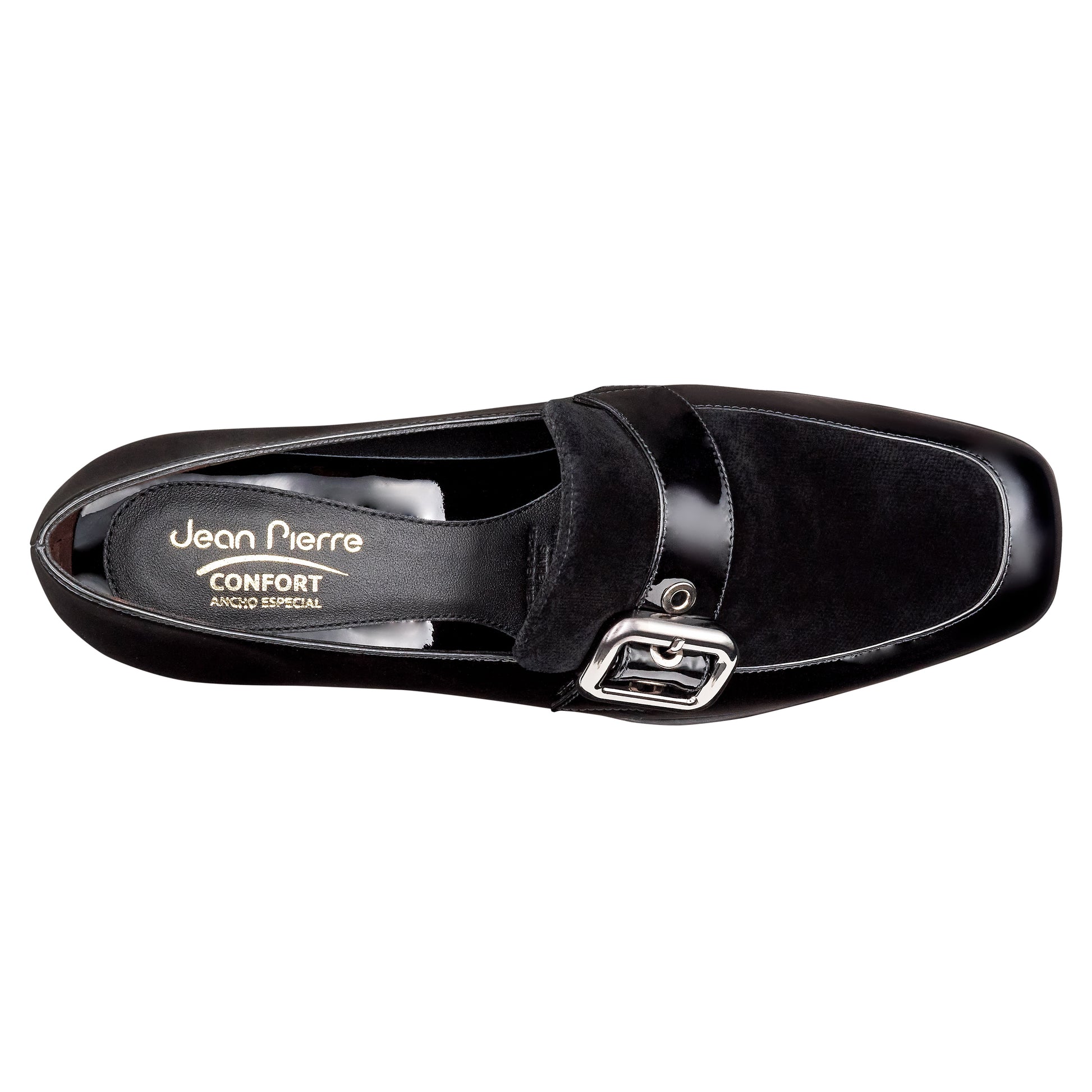 Mocasines de charol estilo monk trap para dama