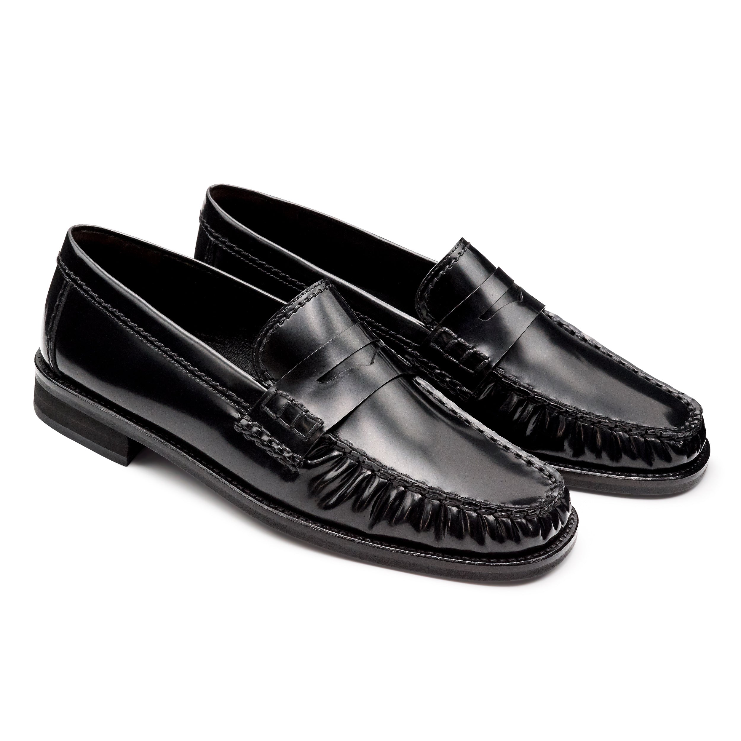 Mocasines clásicos de piel tejidos para dama