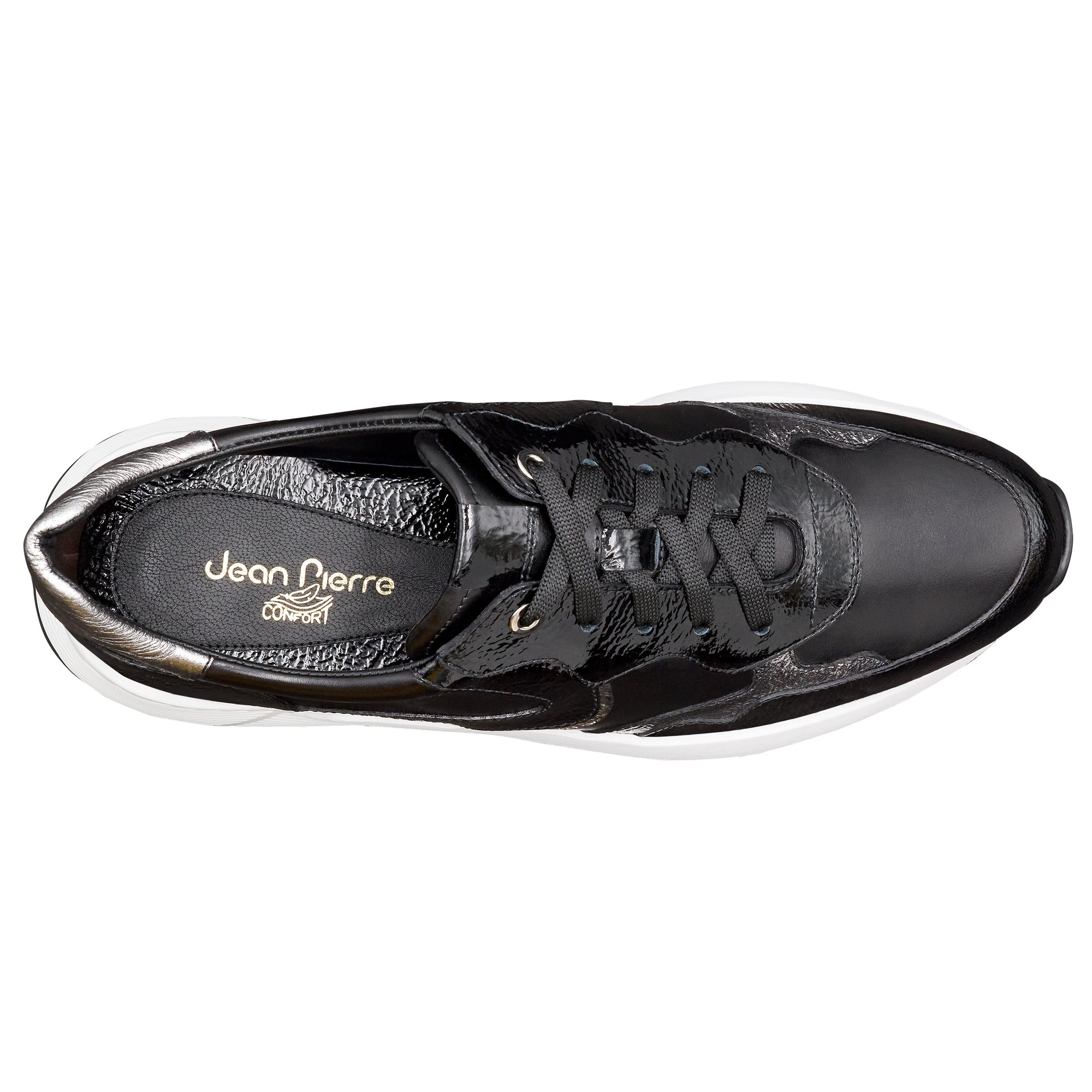 Tenis estilo deportivo en charol para dama negros