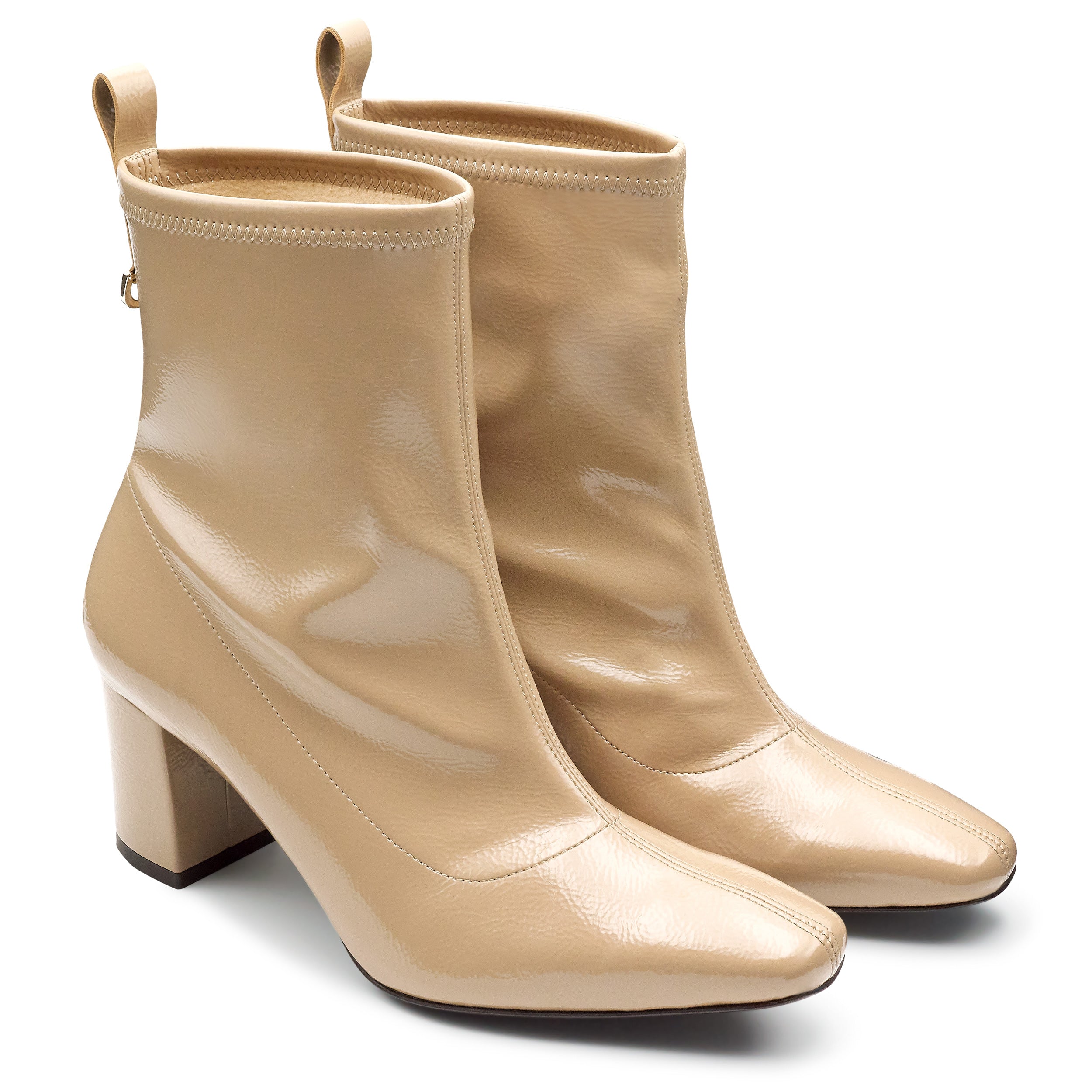 Botines de charol stretch para dama beige