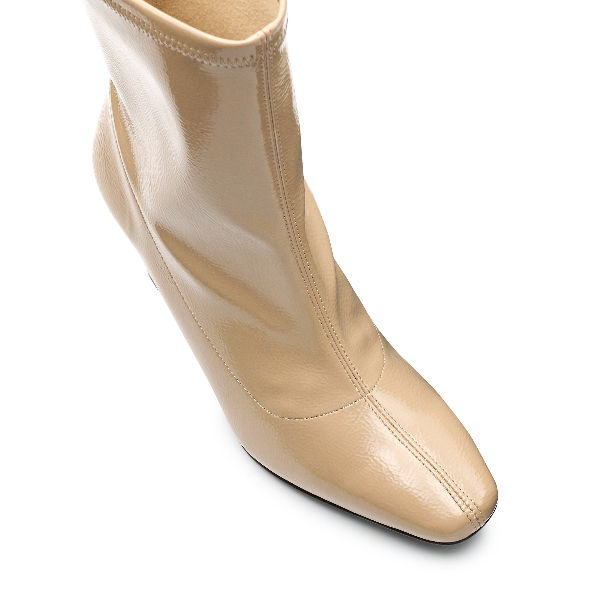 Botines de charol stretch para dama beige