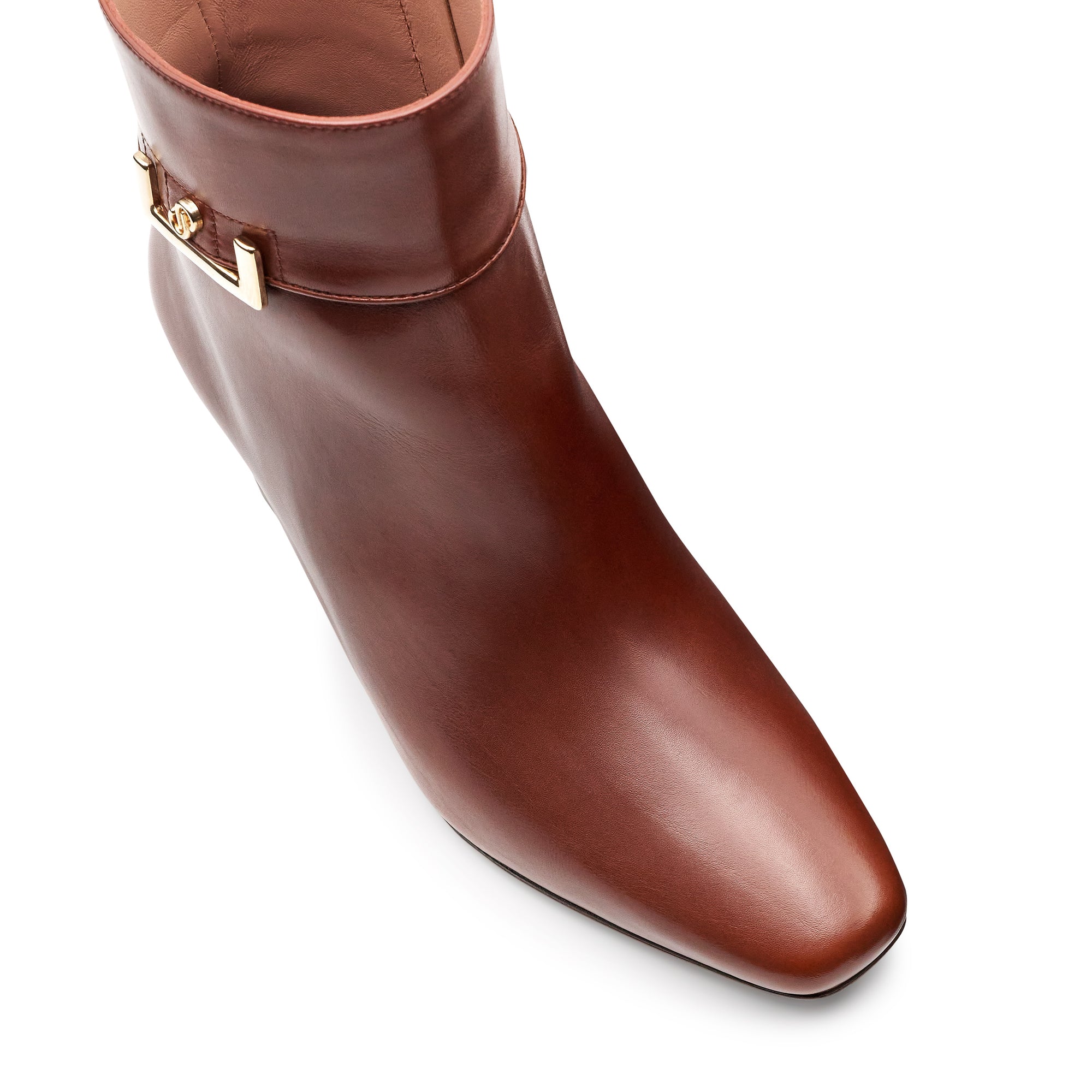 Botines de piel con hebilla lateral para dama