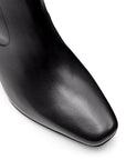 Botas altas de piel y gamuza con punta semi cuadrada para dama