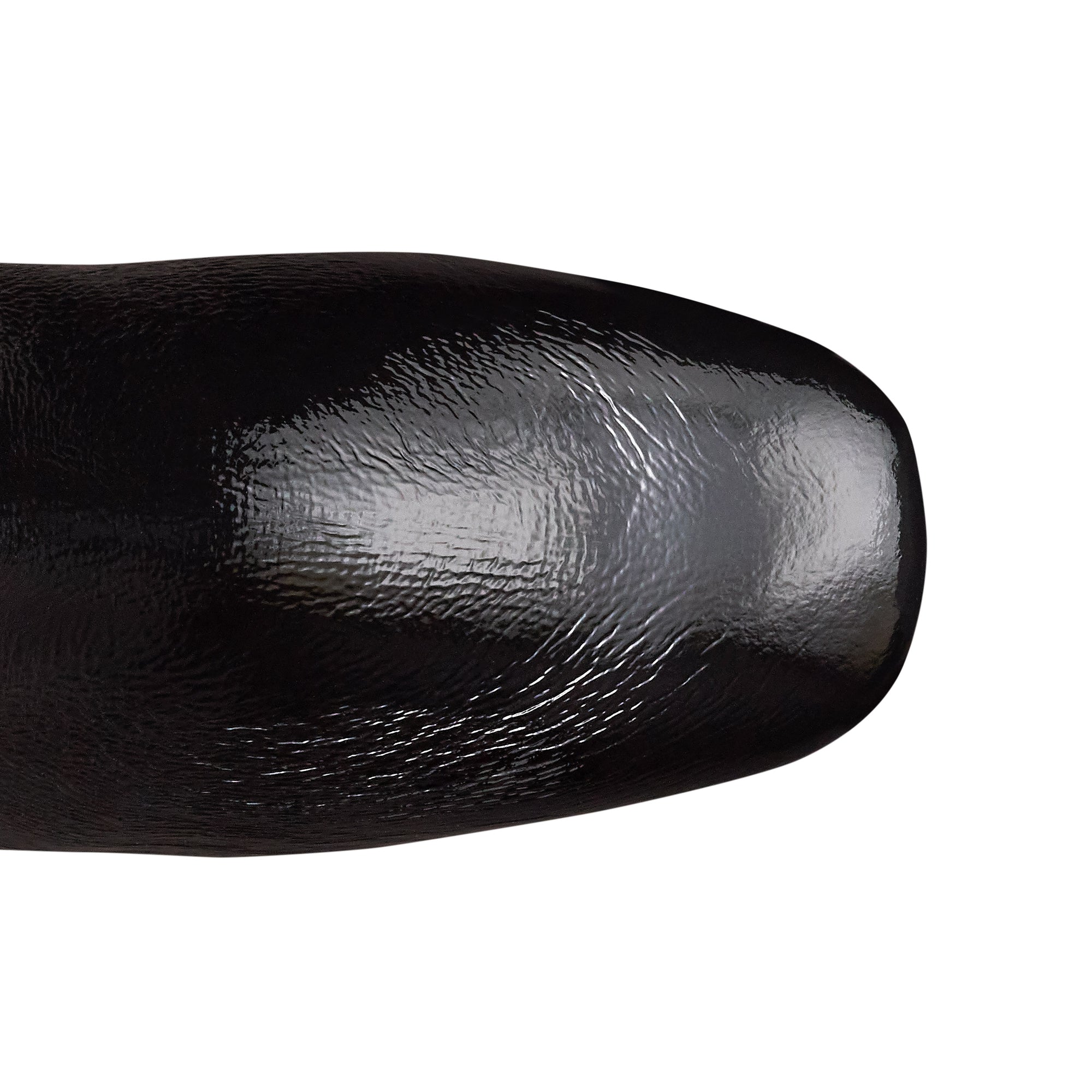 Botas altas de charol y gamuza con tacón para dama