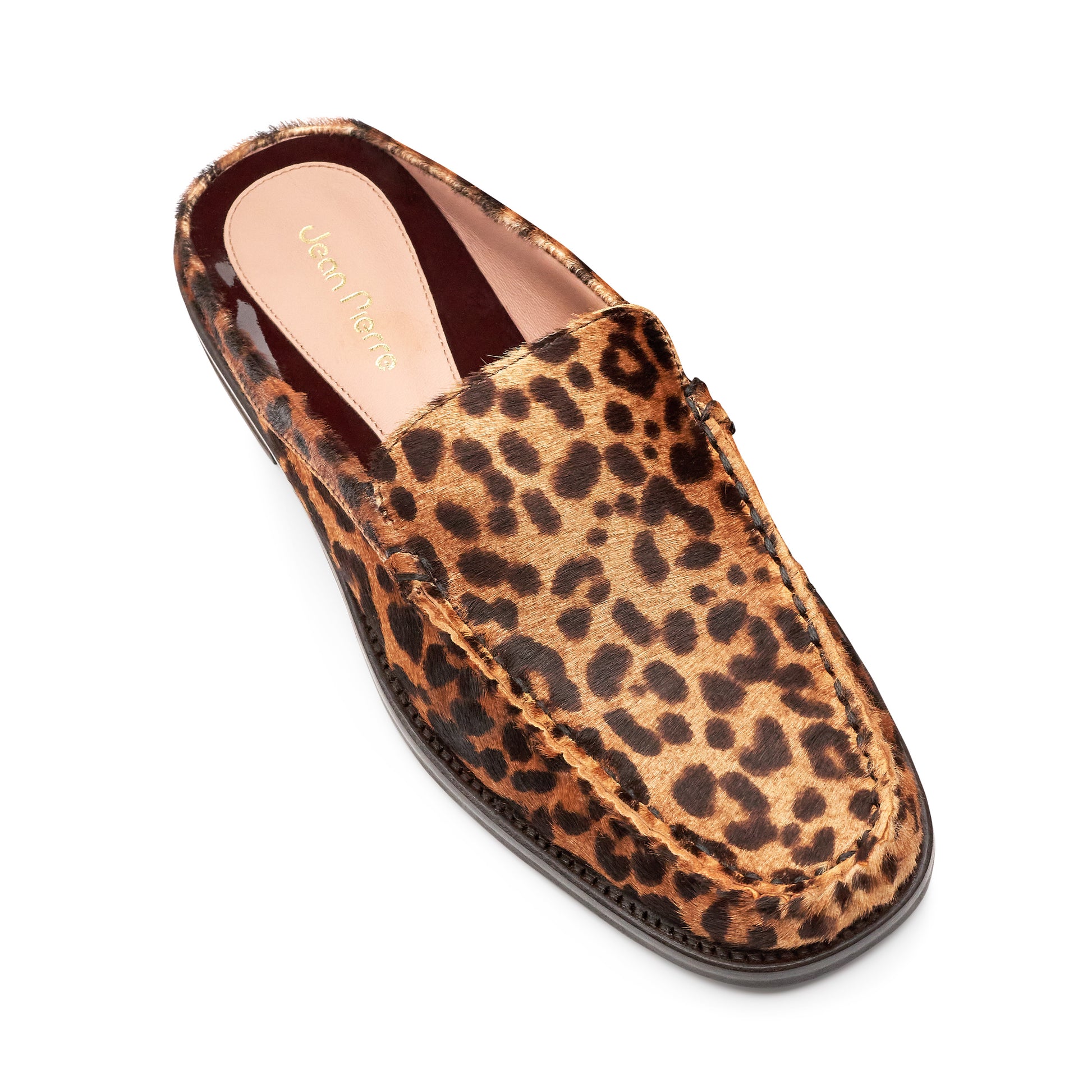 Mocasines estilo mule en pelo natural de becerro para dama