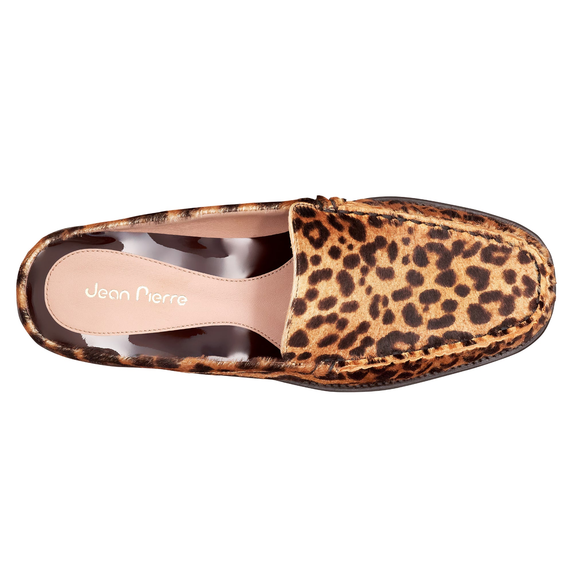 Mocasines estilo mule en pelo natural de becerro para dama