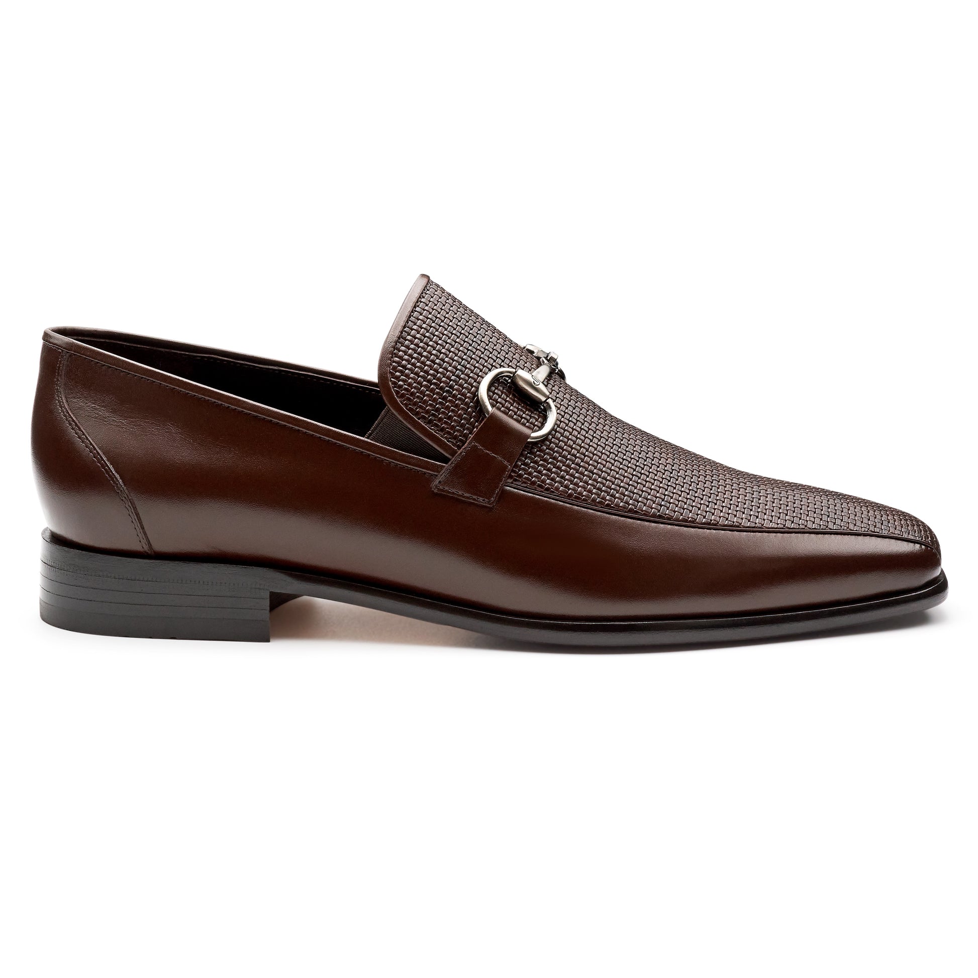 Mocasines de piel con textura y herraje para hombre